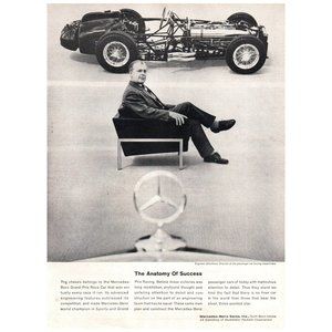 1962 Mercedes Grand Prix Racing Vintage Print Ad Anatomy Of Success MCM Chair